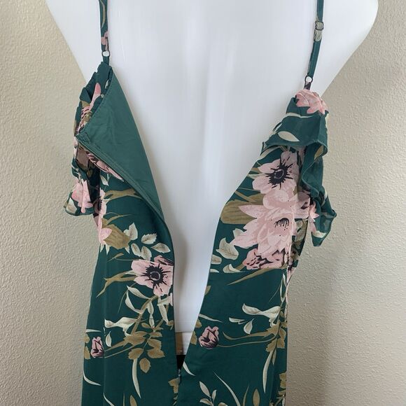 JJ’s House Ruffle Sweetheart Spaghetti Straps A-Line Chiffon Midi Dress Sz XL - Picture 10 of 13